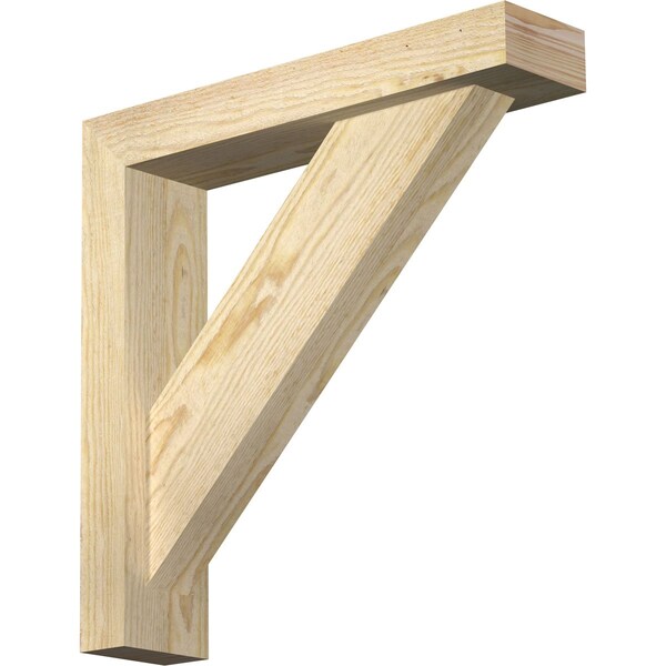 Ekena Millwork Traditional Block Rough Sawn Bracket w/ Offset Brace, Douglas Fir, 4"W x 18"D x 18"H BKT0402X18X18TRA05RDF - main